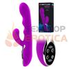 Vibrador con 3 motores y 3 puntos de vibración. Resistente al agua. Recarga USB